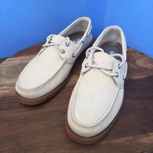 Sperry Leeward Boat Shoe 2-Eye Nubuck Bone Men's 9M Top-Sider STS25096